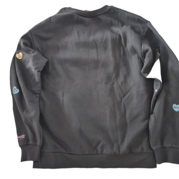 Gray Sweatshirt with Colorful Heart Patches - Picture 5 of 6